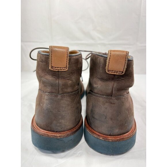 CLARKS Men's FULHAM HI BROWN NUBUCK LEATHER Chukka BOOTS SIZE10 - Picture 2 of 13